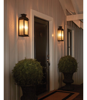 Pediment 2 Light Outdoor Medium Wall Lantern Light Dark Copper IP44 E14-2