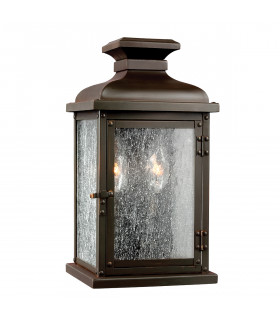 Pediment 2 Light Outdoor Small Wall Lantern Light Dark Copper IP44 E14-1