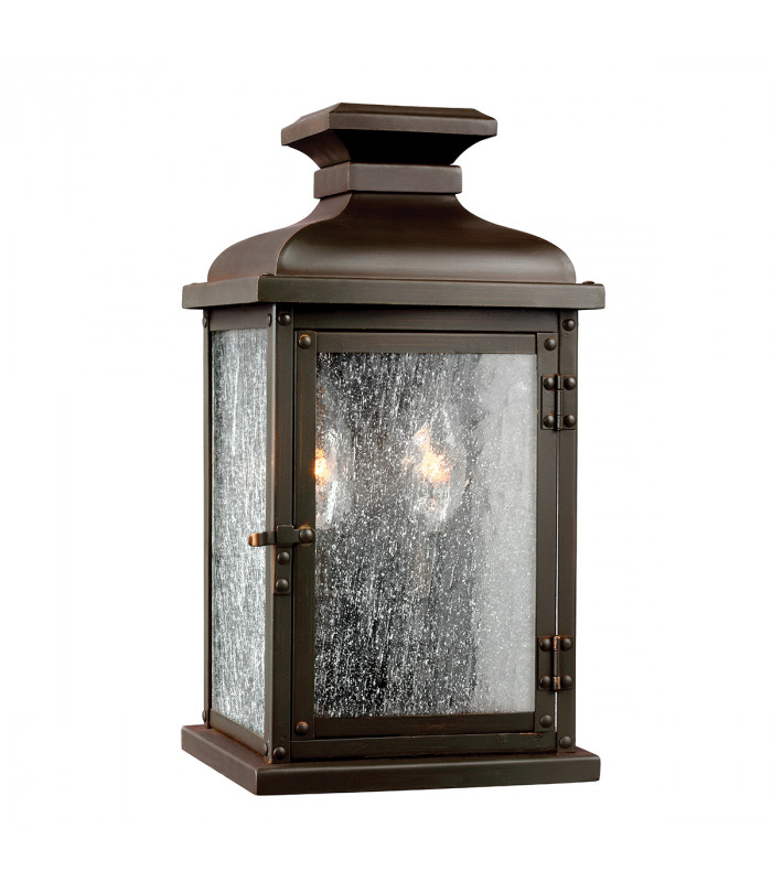 Pediment 2 Light Outdoor Small Wall Lantern Light Dark Copper IP44 E14-1