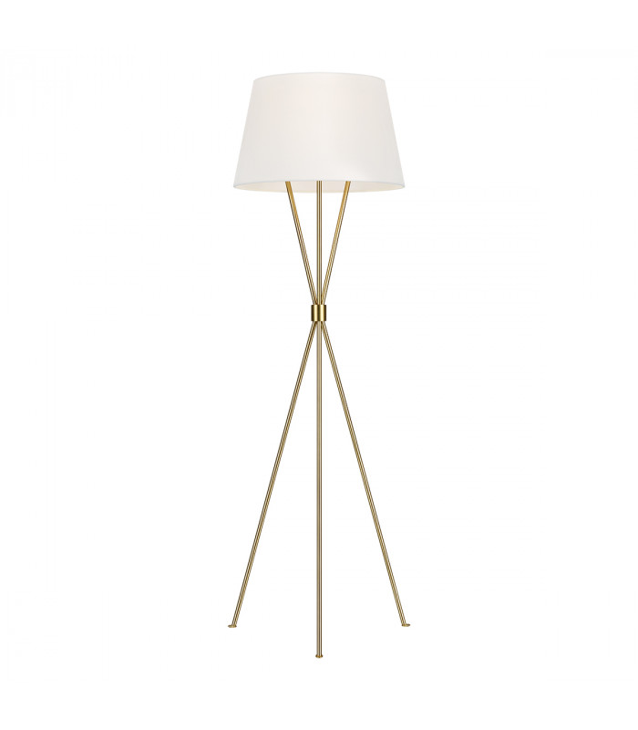Penny 1 Light Floor Lamp Burnished Brass E27-1