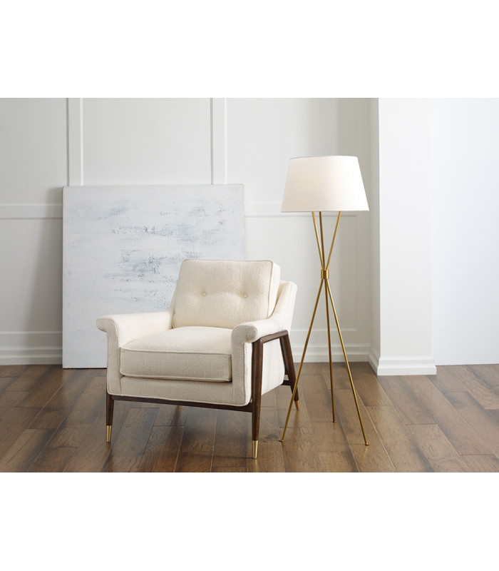 Penny 1 Light Floor Lamp Burnished Brass E27-3
