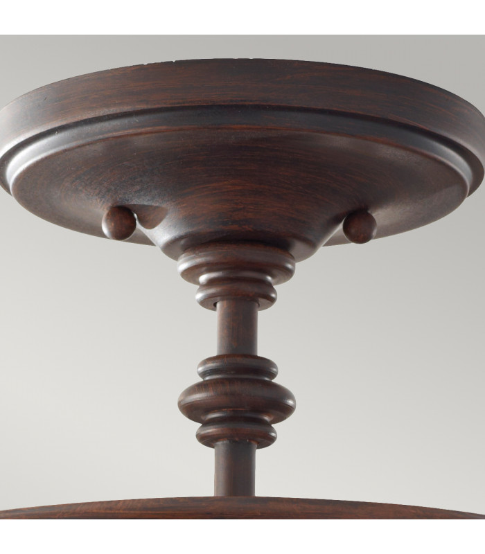 Pickering Lane 3 Light Semi Flush Ceiling Light Antique Bronze E14-2