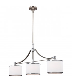 Prospect Park 3 Light Ceiling Island Chandelier Pendant Bar Light Satin Nickel Chrome E27-1