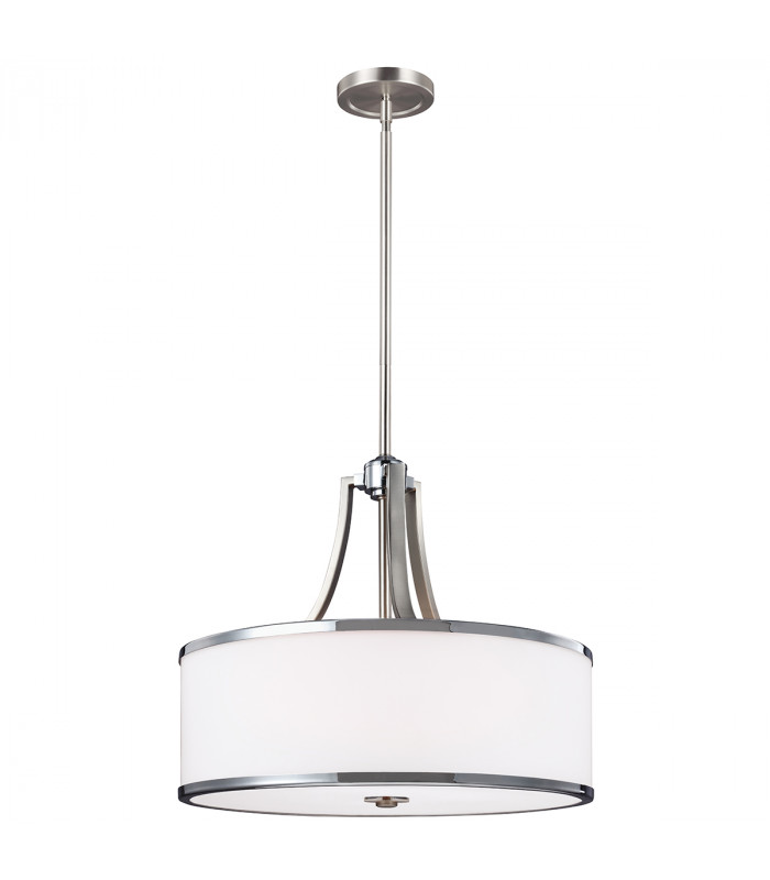 Prospect Park 4 Light Round Ceiling Pendant Satin Nickel Chrome E27-1