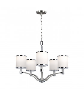 Prospect Park 5 Light Multi Arm Chandelier Satin Nickel Chrome Finish E27-1