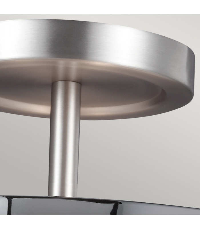 Prospect Park 2 Light Semi Flush Ceiling Light Chrome Satin Nickel E27-2
