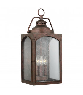 Randhurst Outdoor 3 Light Large Wall Lantern Copper Oxide IP44 E14-1