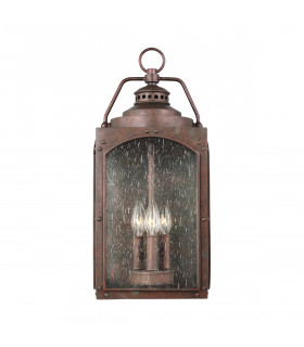 Randhurst Outdoor 3 Light Large Wall Lantern Copper Oxide IP44 E14-2