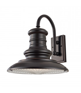 Redding Station 1 Light Outdoor Large Fisherman Dome Wall Lantern Light Restoration Bronze IP44 E27-1