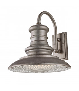 Redding Station 1 Light Outdoor Large Dome Wall Lantern Light Tarnished IP44 E27-1