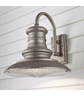 Redding Station 1 Light Outdoor Large Dome Wall Lantern Light Tarnished IP44 E27-2