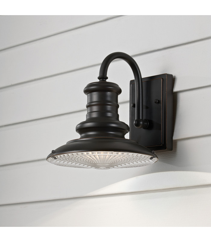 Redding Station 1 Light Outdoor Small Dome Wall Lantern Light Restoration Bronze IP44 E27-5