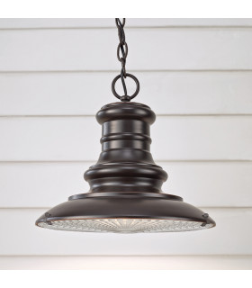 Redding Station 1 Light Medium Outdoor Ceiling Chain Lantern Restoration Bronze E27-2