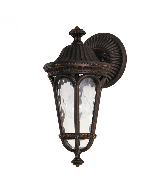 Regent Court 1 Light Outdoor Small Wall Lantern Light Walnut IP44 E27
