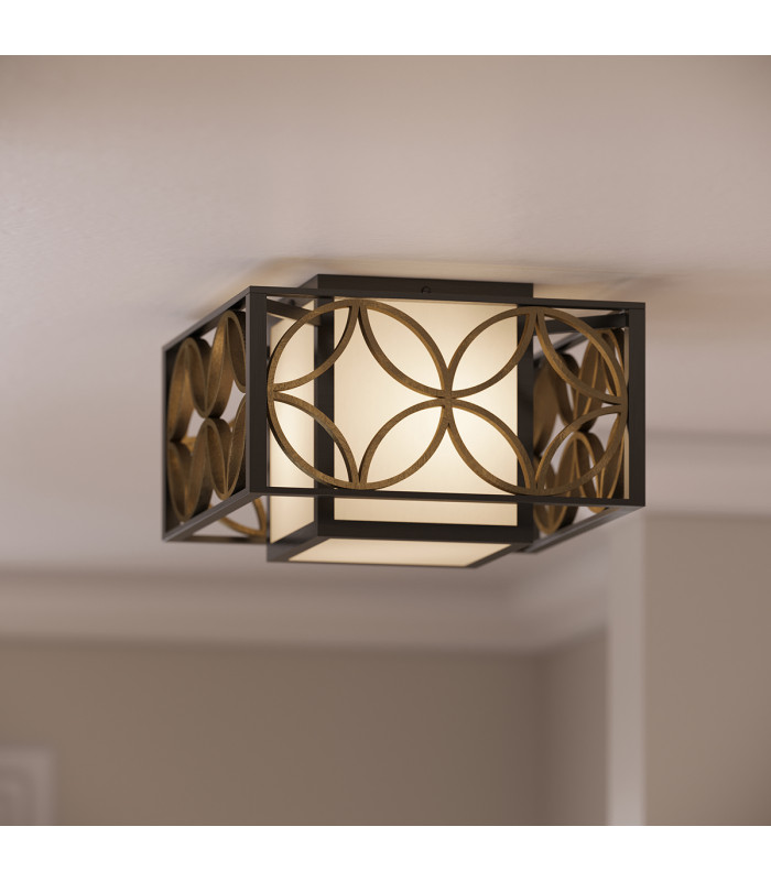 Remy 2 Light Flush Ceiling Light Gold Bronze-6