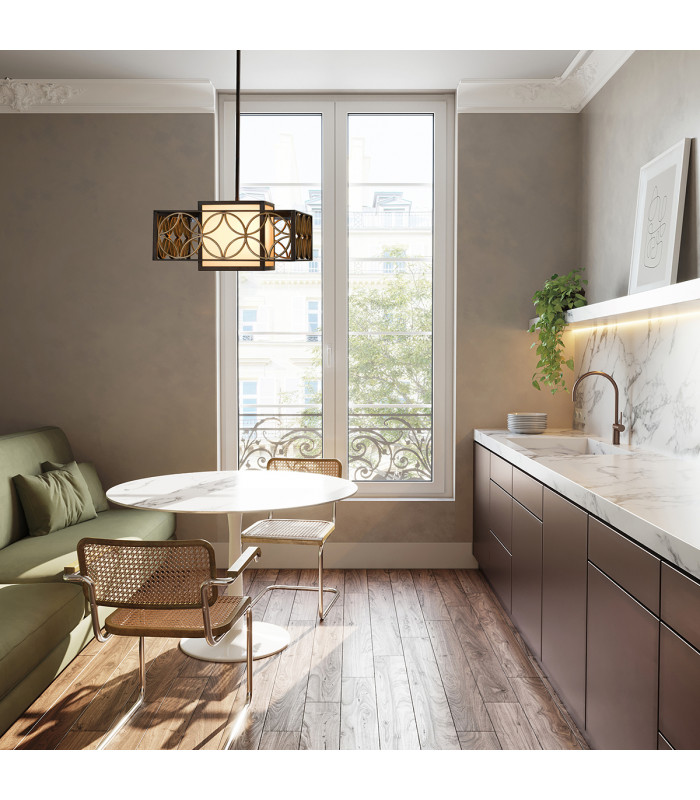 Remy 1 Light Ceiling Pendant Bar Gold Bronze E27-5