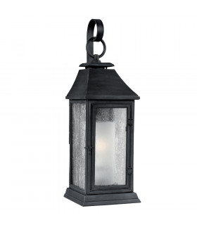 Shepherd 1 Light Outdoor Medium Wall Lantern Light Weathered Zinc IP44 E27-1