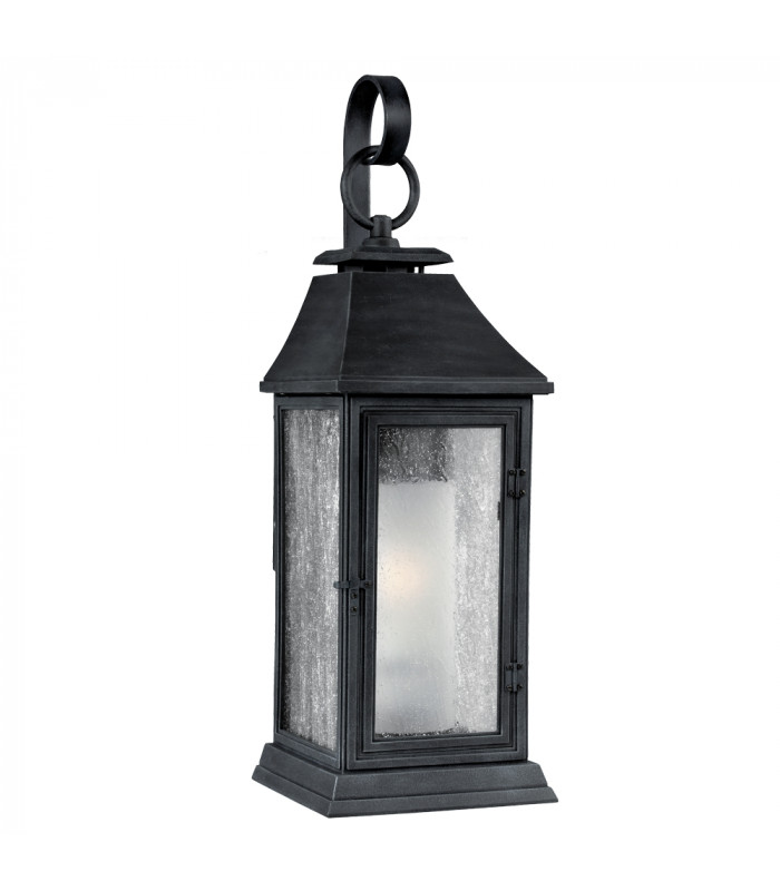 Shepherd 1 Light Outdoor Medium Wall Lantern Light Weathered Zinc IP44 E27-1