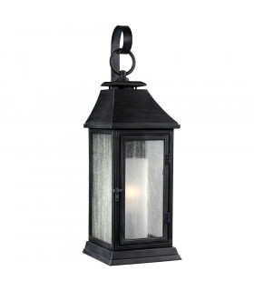 Shepherd 1 Light Outdoor Small Wall Lantern Light Weathered Zinc IP44 E27-1