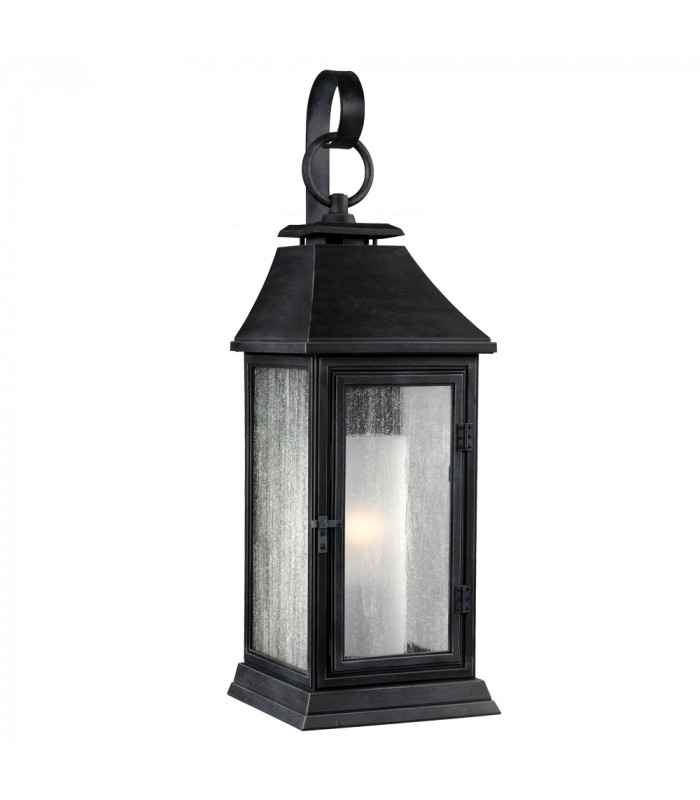 Shepherd 1 Light Outdoor Small Wall Lantern Light Weathered Zinc IP44 E27-1