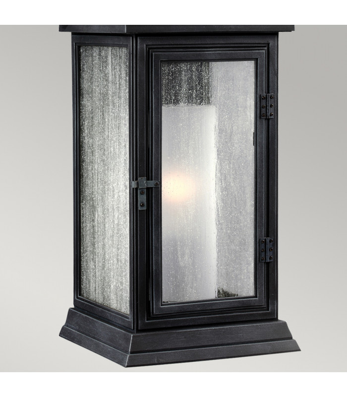 Shepherd 1 Light Outdoor Small Wall Lantern Light Weathered Zinc IP44 E27-3