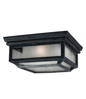 Shepherd 2 Light Bathroom Flush Mount Ceiling Light Dark Zinc IP44 E27-1