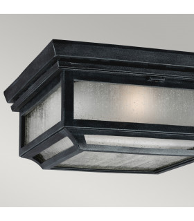 Shepherd 2 Light Bathroom Flush Mount Ceiling Light Dark Zinc IP44 E27-2
