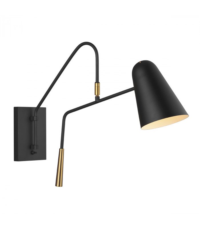 Simon 1 Light Wall Light Midnight Black E27-1