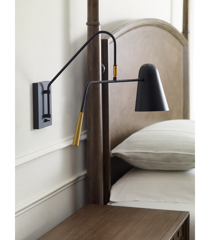 Simon 1 Light Wall Light Midnight Black E27-2