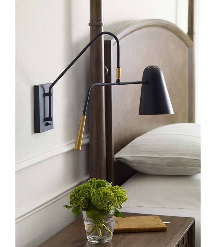Simon 1 Light Wall Light Midnight Black E27-3