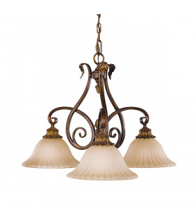 Sonoma Valley Multi Arm Chandelier 3 Light Aged Tortoise Shell Finish E27-1