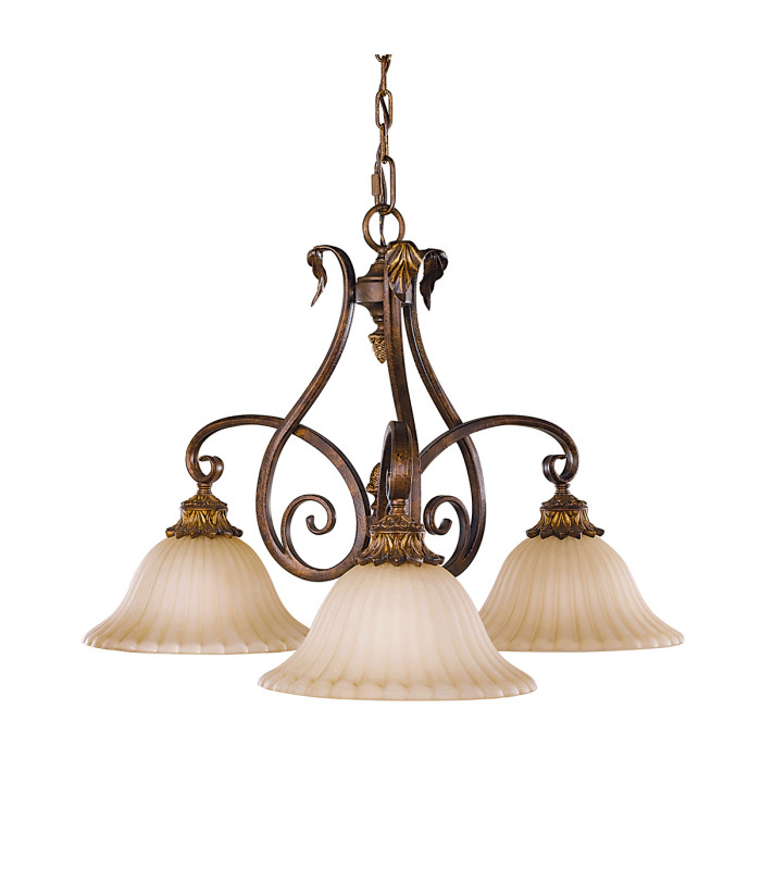 Sonoma Valley Multi Arm Chandelier 3 Light Aged Tortoise Shell Finish E27-1