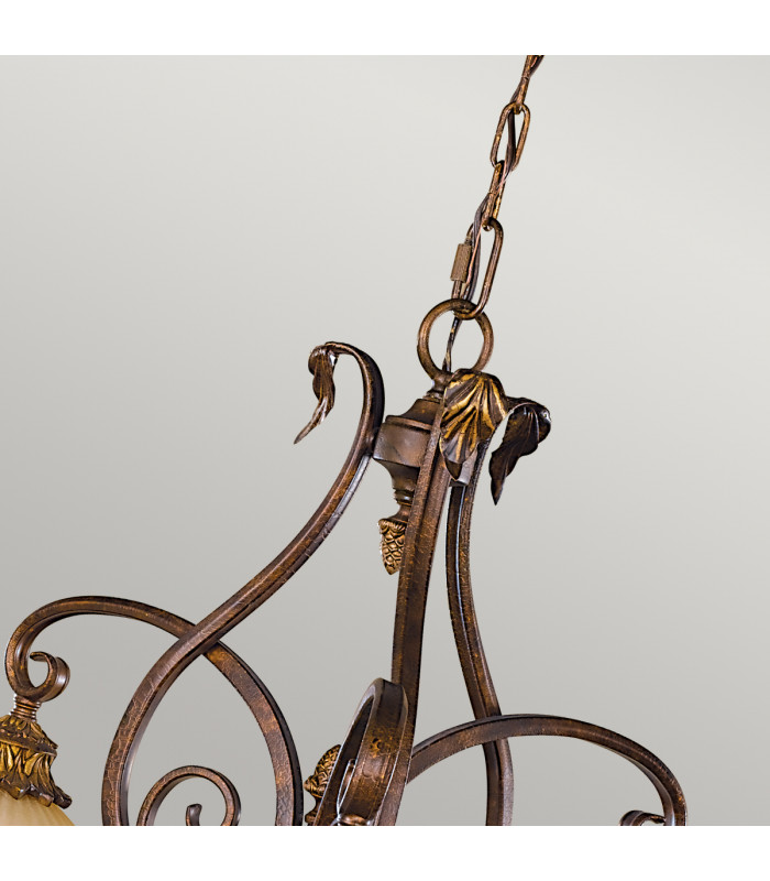 Sonoma Valley Multi Arm Chandelier 3 Light Aged Tortoise Shell Finish E27-2