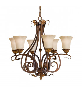 Sonoma Valley 6 Light Multi Arm Chandelier Aged Tortoise Shell Finish E27-1