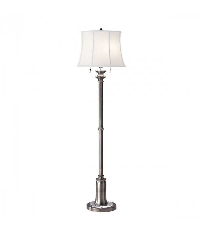 Stateroom 2 Light Floor Lamp Antique Nickel E27-1