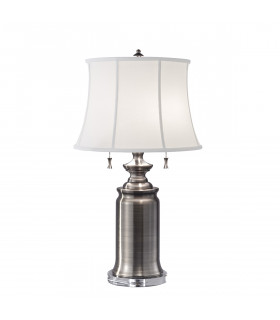 Stateroom 2 Light Table Lamp Antique Nickel E27-1