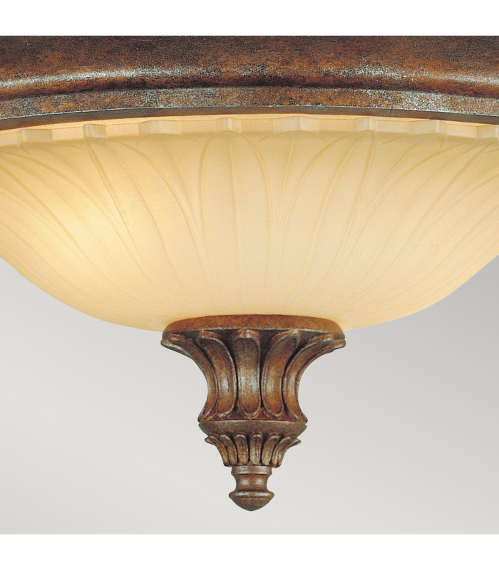 Stirling Castle 2 Light Flush Mount Ceiling Light British Bronze E27-3