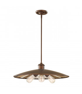 Urban Renewal 3 Light Large Dome Ceiling Pendant Bronze E27-1