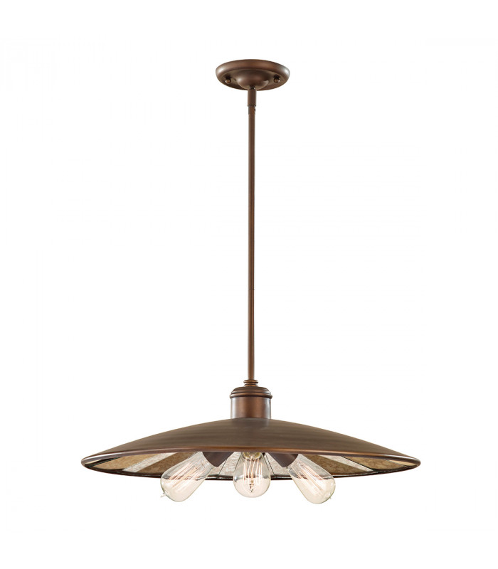 Urban Renewal 3 Light Large Dome Ceiling Pendant Bronze E27-1