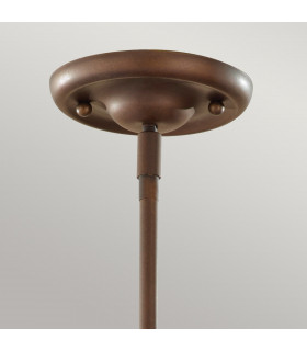 Urban Renewal 3 Light Large Dome Ceiling Pendant Bronze E27-2