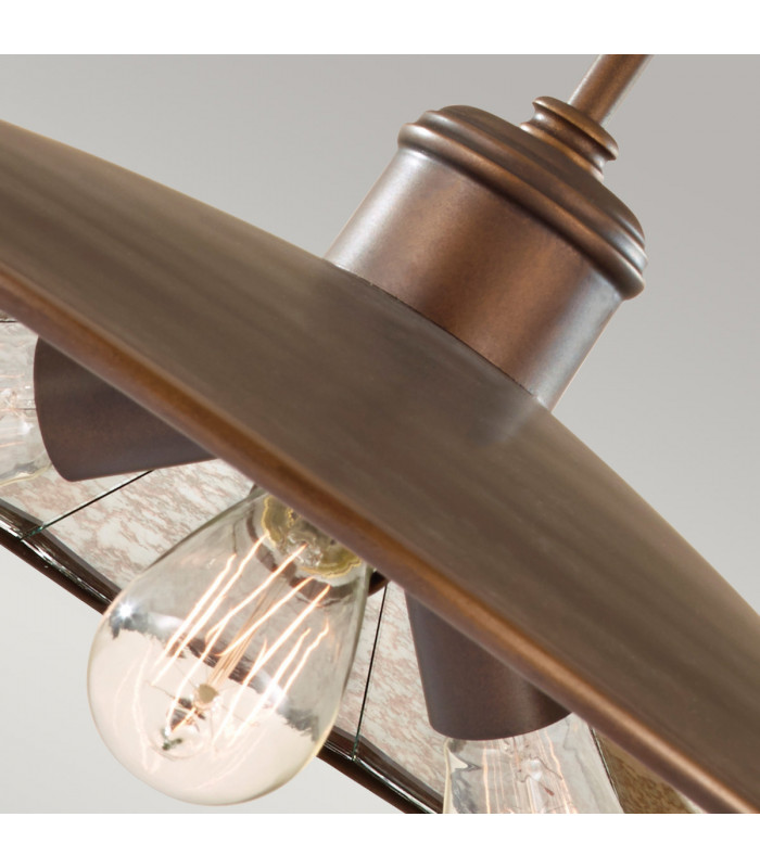 Urban Renewal 3 Light Large Dome Ceiling Pendant Bronze E27-3