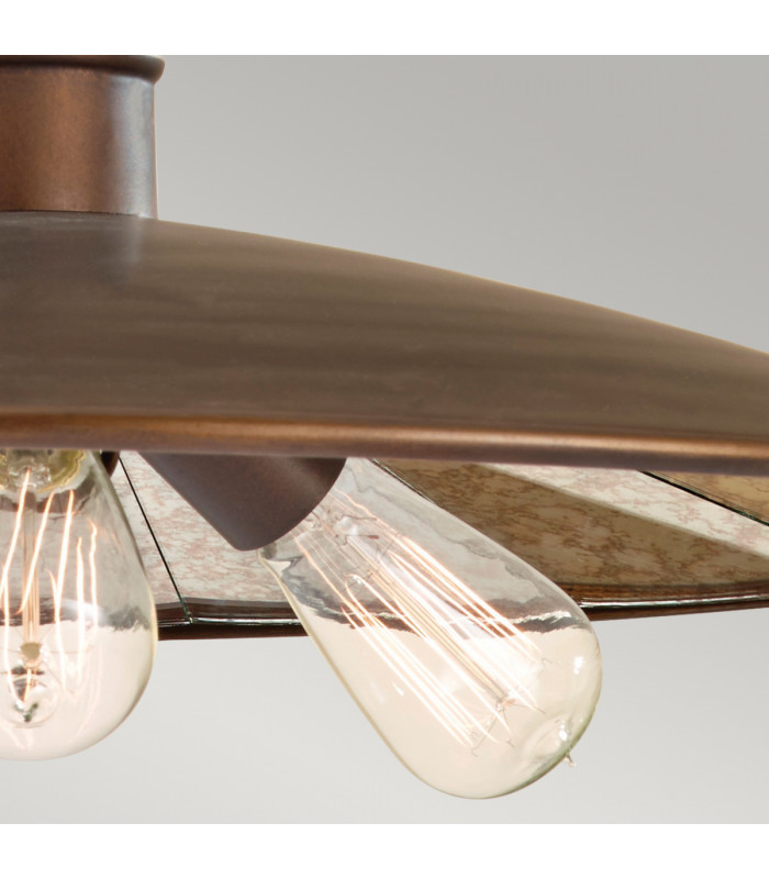 Urban Renewal 3 Light Large Dome Ceiling Pendant Bronze E27-4