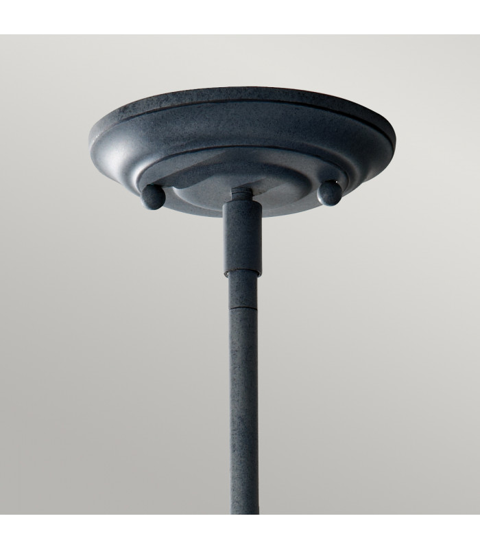 Urban Renewal 1 Light Ceiling Pendant Weathered Zinc Opal Glass E27-3