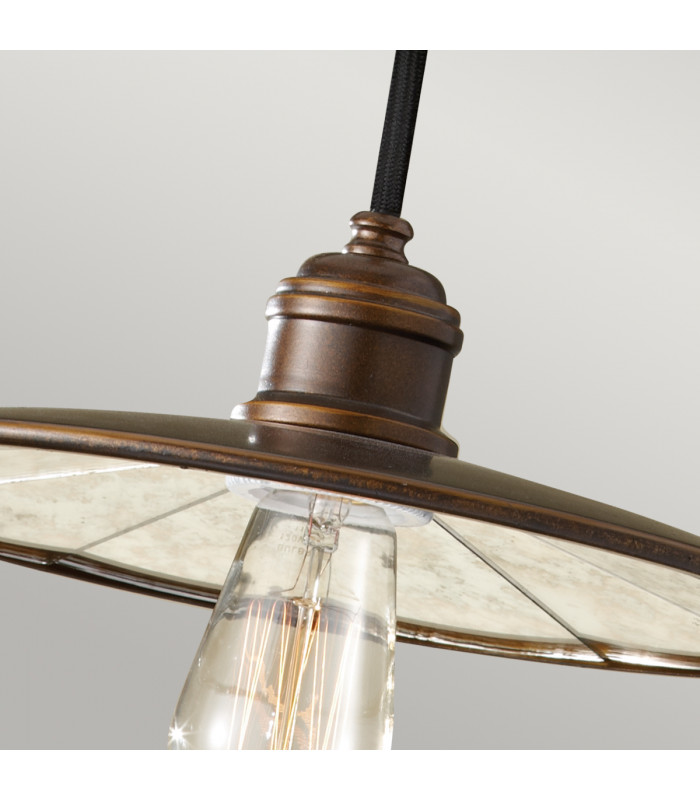 Urban Renewal 1 Light Dome Ceiling Pendant Bronze E27-4