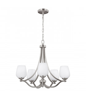 Vintner 5 Light Multi Arm Chandelier Satin Nickel-1