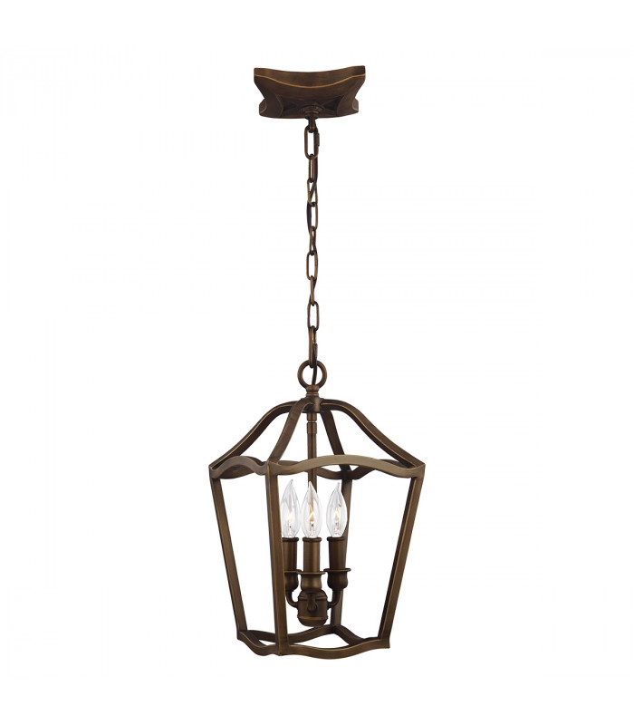 Yarmouth 3 Light Pendant Painted Aged Brass-1