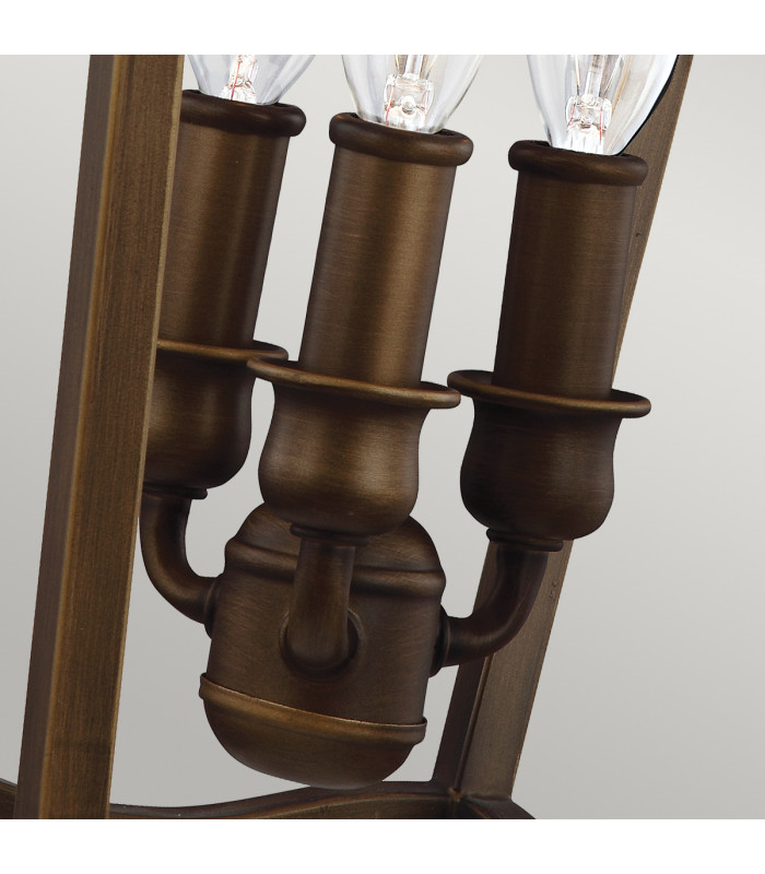 Yarmouth 3 Light Pendant Painted Aged Brass-4