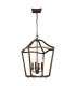 Yarmouth 4 Light Candle Pendant Chain Lantern Painted Aged Brass-1