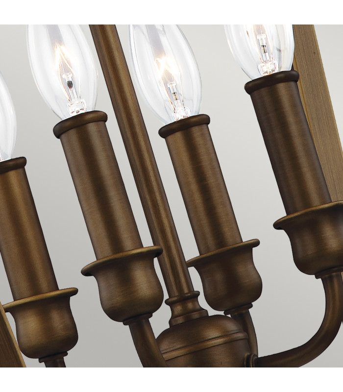 Yarmouth 4 Light Candle Pendant Chain Lantern Painted Aged Brass-5