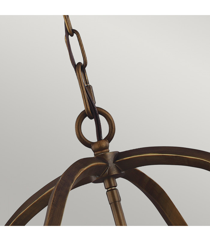 Yarmouth 6 Light Pendant Painted Aged Brass-4